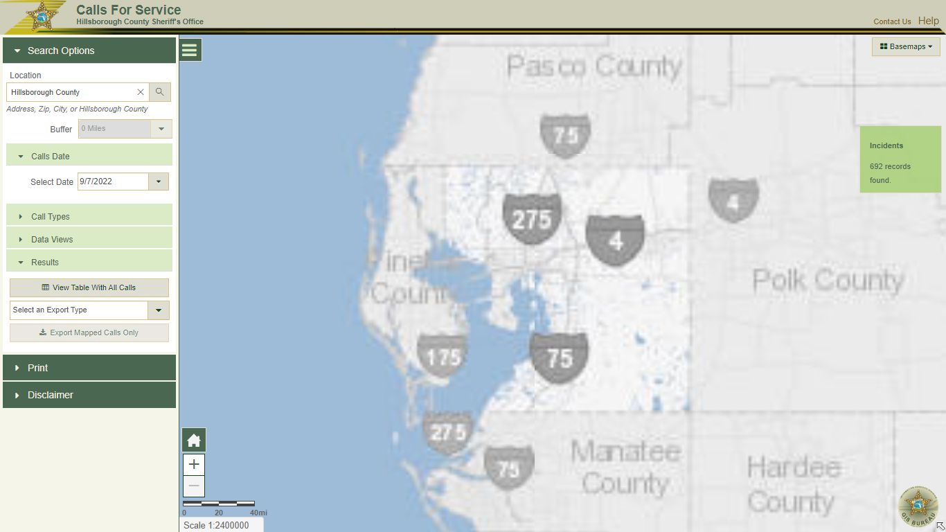 Calls For Service Search - Hillsborough County Sheriff's Office